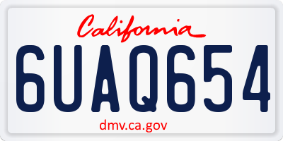 CA license plate 6UAQ654