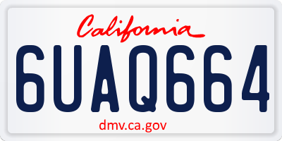 CA license plate 6UAQ664