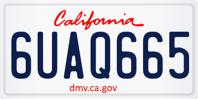 CA license plate 6UAQ665