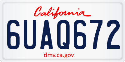 CA license plate 6UAQ672