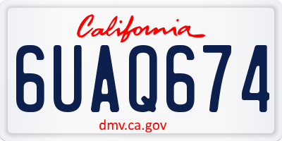 CA license plate 6UAQ674