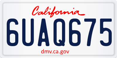 CA license plate 6UAQ675