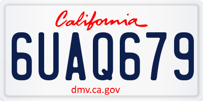 CA license plate 6UAQ679