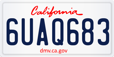 CA license plate 6UAQ683