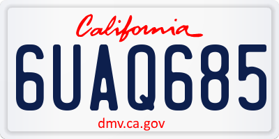 CA license plate 6UAQ685