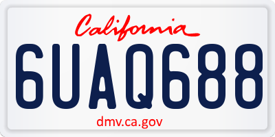CA license plate 6UAQ688