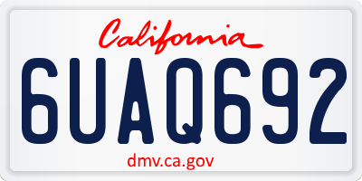 CA license plate 6UAQ692
