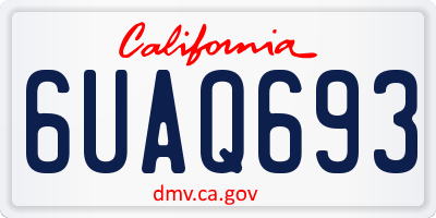 CA license plate 6UAQ693