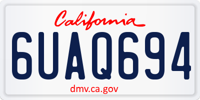 CA license plate 6UAQ694