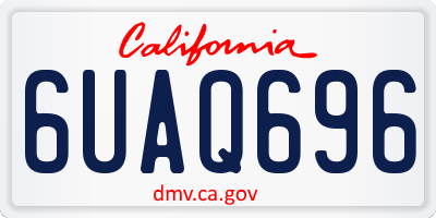 CA license plate 6UAQ696