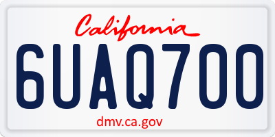 CA license plate 6UAQ700