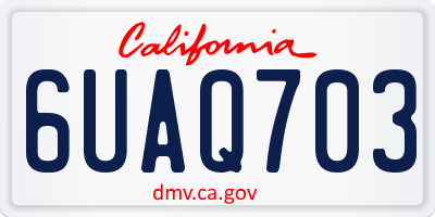 CA license plate 6UAQ703