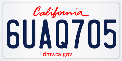 CA license plate 6UAQ705