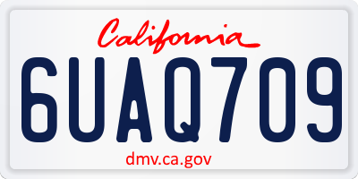 CA license plate 6UAQ709
