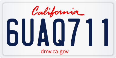 CA license plate 6UAQ711