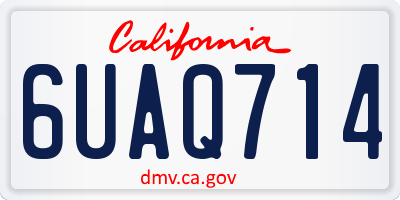 CA license plate 6UAQ714
