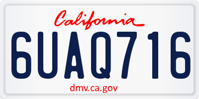 CA license plate 6UAQ716