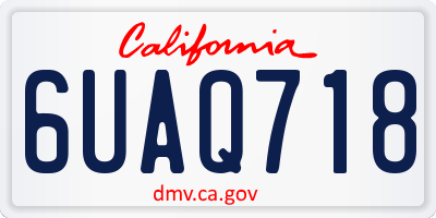 CA license plate 6UAQ718