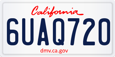 CA license plate 6UAQ720
