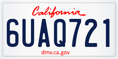 CA license plate 6UAQ721