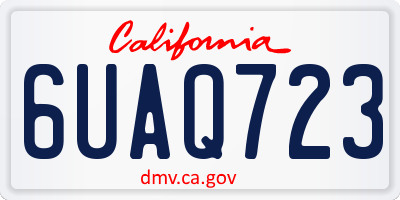 CA license plate 6UAQ723