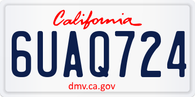 CA license plate 6UAQ724