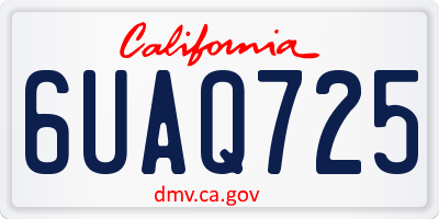 CA license plate 6UAQ725