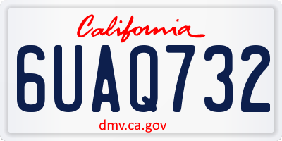 CA license plate 6UAQ732