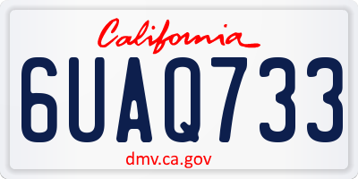 CA license plate 6UAQ733