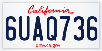 CA license plate 6UAQ736