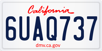 CA license plate 6UAQ737