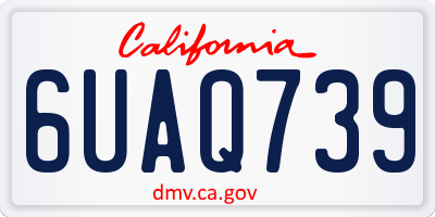 CA license plate 6UAQ739