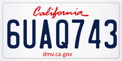 CA license plate 6UAQ743