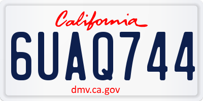 CA license plate 6UAQ744