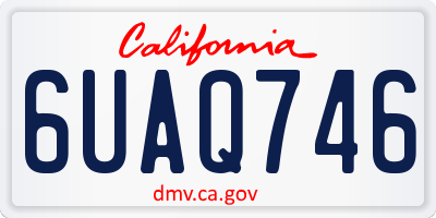 CA license plate 6UAQ746
