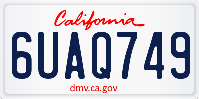 CA license plate 6UAQ749