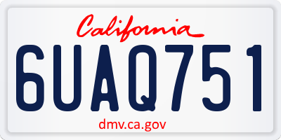 CA license plate 6UAQ751