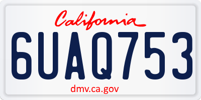 CA license plate 6UAQ753