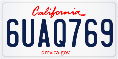 CA license plate 6UAQ769