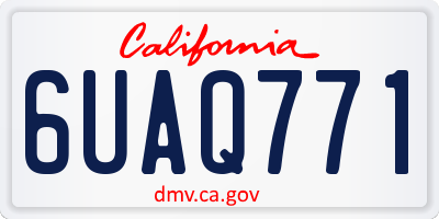 CA license plate 6UAQ771