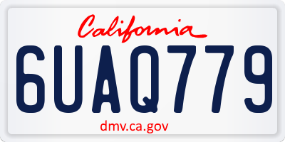 CA license plate 6UAQ779
