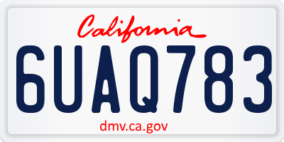CA license plate 6UAQ783