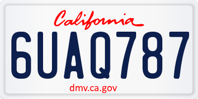 CA license plate 6UAQ787