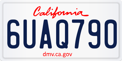 CA license plate 6UAQ790