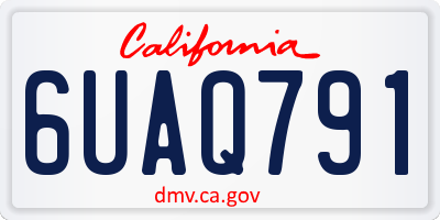 CA license plate 6UAQ791