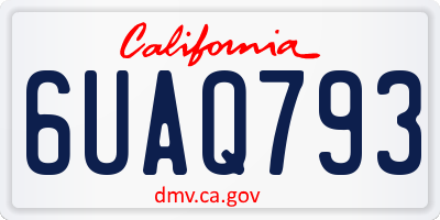 CA license plate 6UAQ793