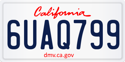 CA license plate 6UAQ799