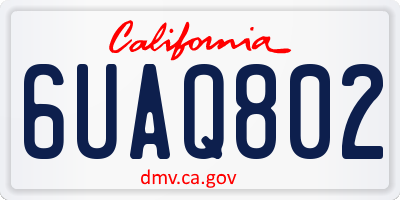 CA license plate 6UAQ802