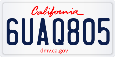 CA license plate 6UAQ805
