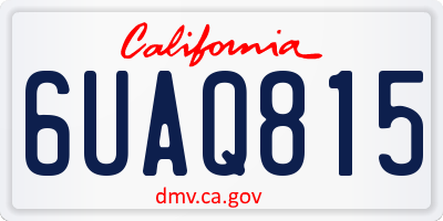 CA license plate 6UAQ815